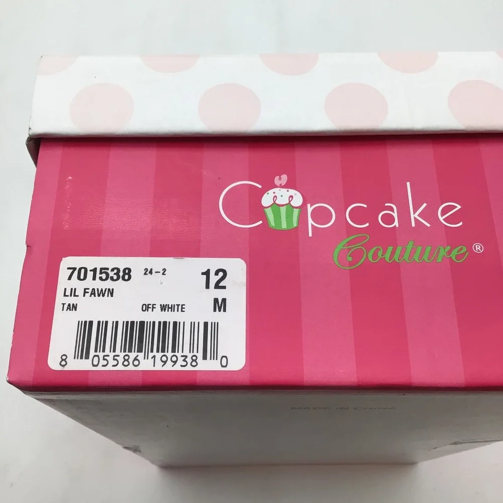 Cupcake Couture Lil Fawn Girls Tan Faux Suede Cuff‎ Ankle Boots Size 12 M NEW
